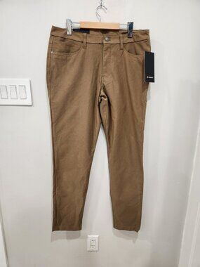 Lululemon ABC Slim Fit 5 Pocket Utilitech Pants Mens 34 Tan 34" Length NWT LMSAQ